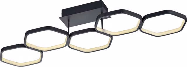 Plafoniera LED Trio Leuchten in metallo nero, dimmerabile, L: 90 cm