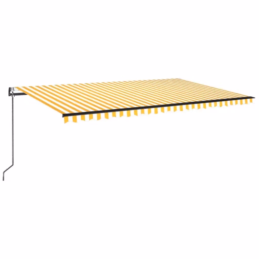 Tenda Automatica Videx con Sensore Vento e LED, Colore Giallo Bianco Antracite, L: 500 cm, P: 350 cm – 2