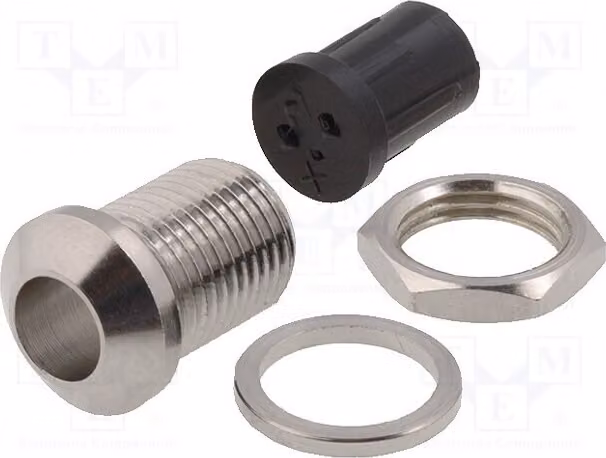1 portalampada per LED con schermatura a soffitto, attacchi da 5 mm, nichelato, con superficie convessa