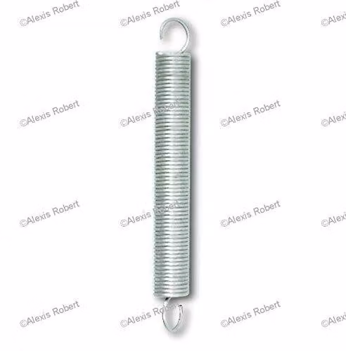 Molla a balestra con doppio gancio, acciaio zincato, diametro del filo 2,2 mm, lunghezza 170 mm, 1 pezzo.