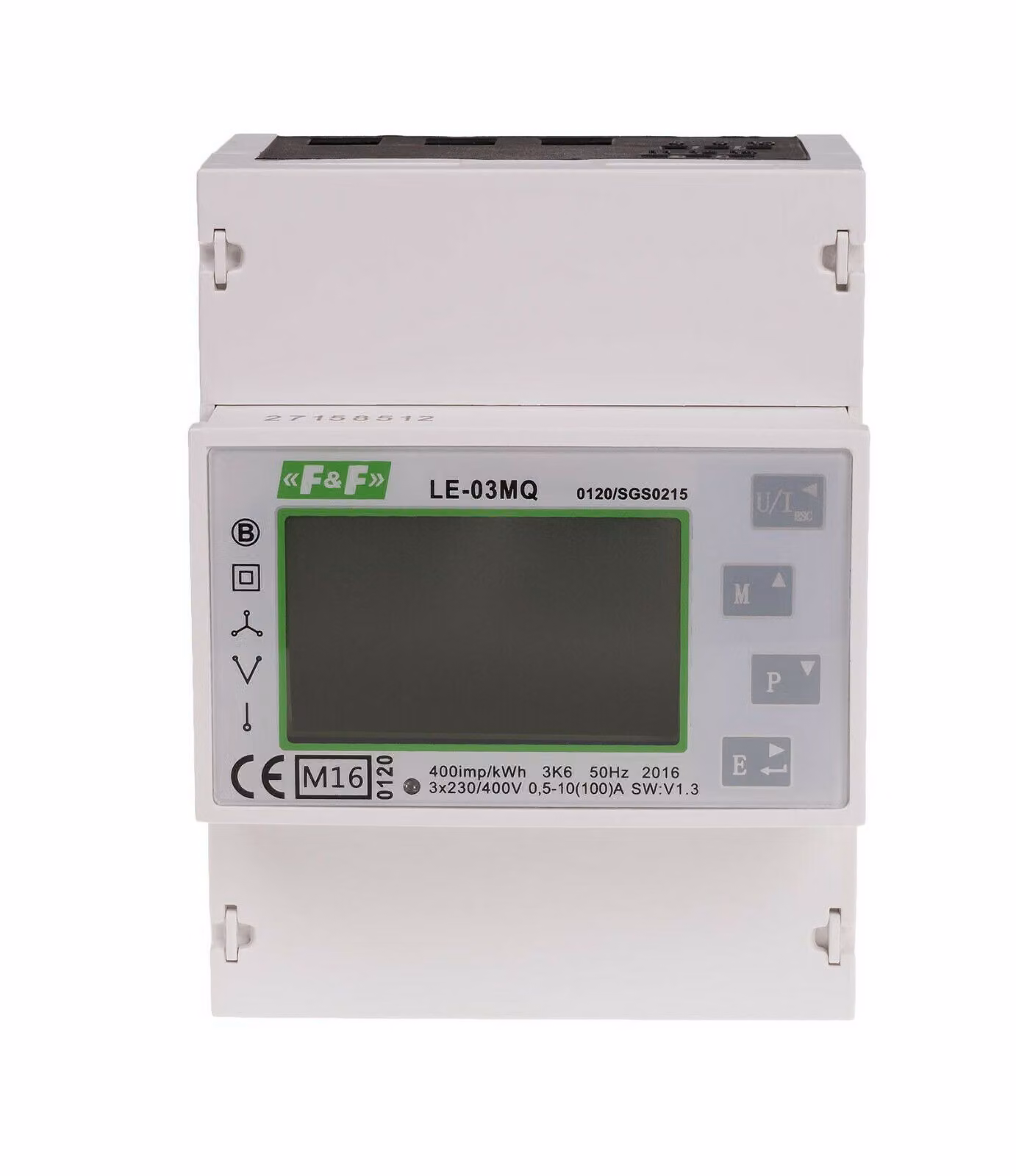Contatore di energia elettrica digitale Montaggio per guida DIN LE-03MQ F&F Altro