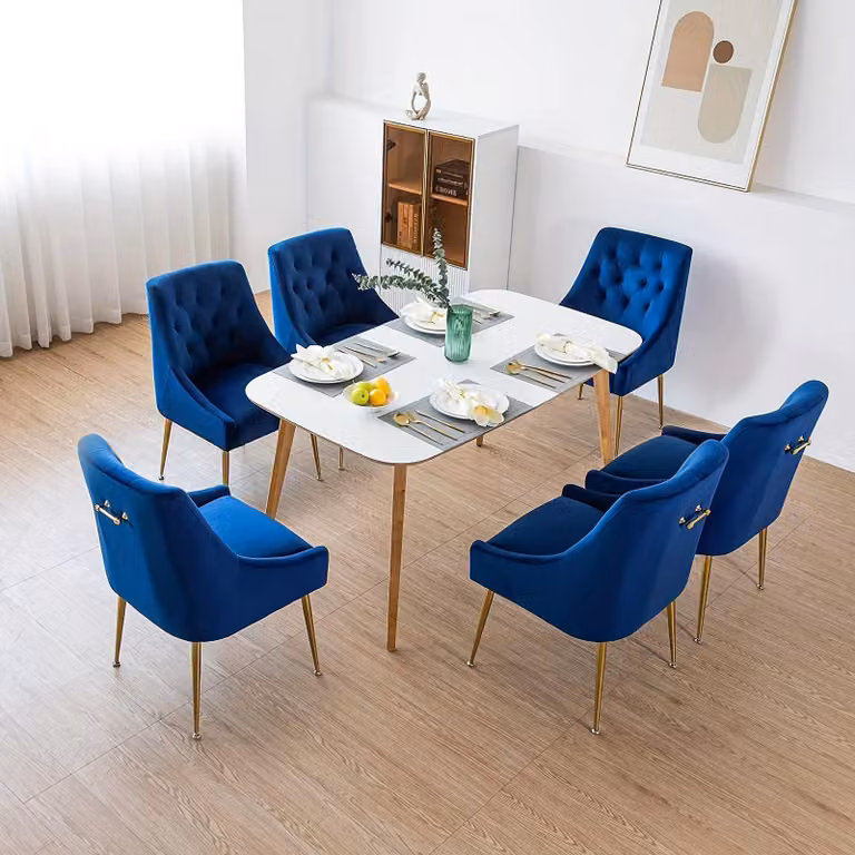 Set di sedie da pranzo - Sedie - Sedie per sala da pranzo - Sedute - Set di sedie per sala da pranzo - Velluto, colore grigio