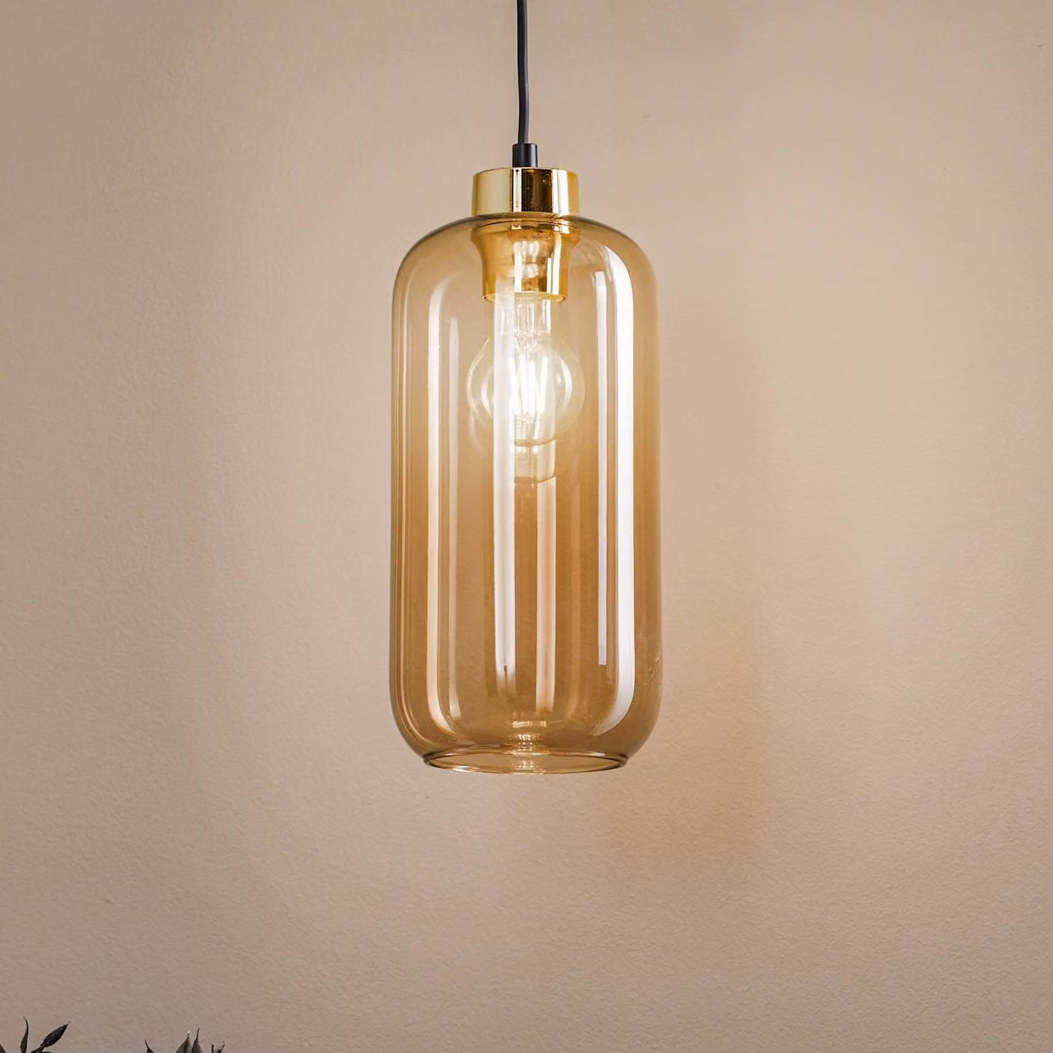 Lampada a sospensione in vetro Marco Green TK Lighting, dimmerabile, Marrone / Ruggine, Soggiorno / Sala da pranzo, Vetro, Moderno, Lampada a sospensione