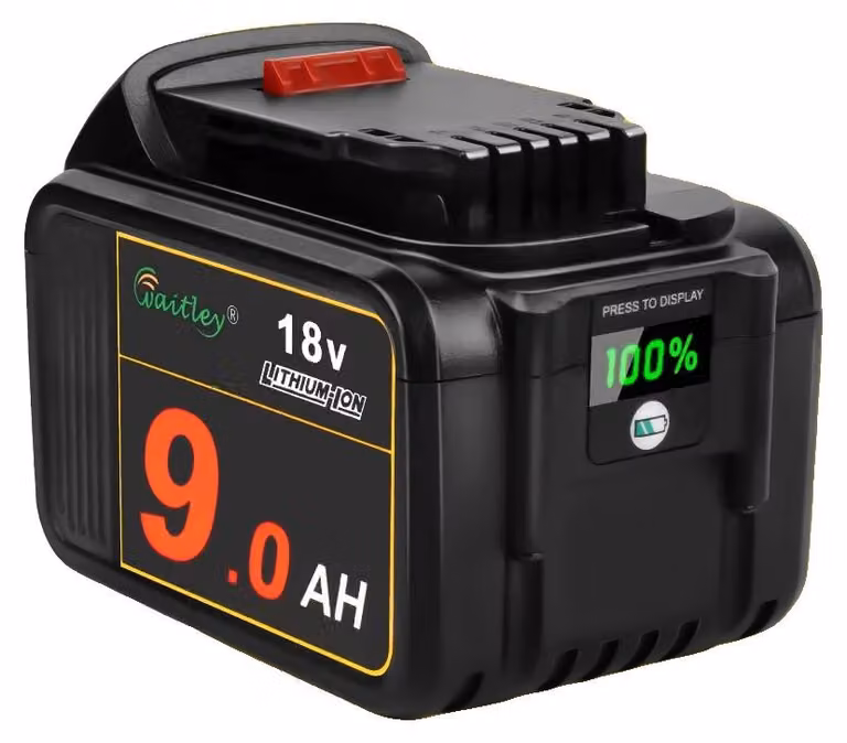 Batterie per utensili elettrici, capacità 9 Ah, compatibili con utensili da 18 V e 20 V, 1 batteria da 9 Ah