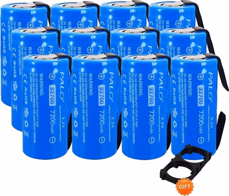 Batteria LiFePO4, capacità 7200 mAh, scarica continua 35A, batteria 12 pezzi