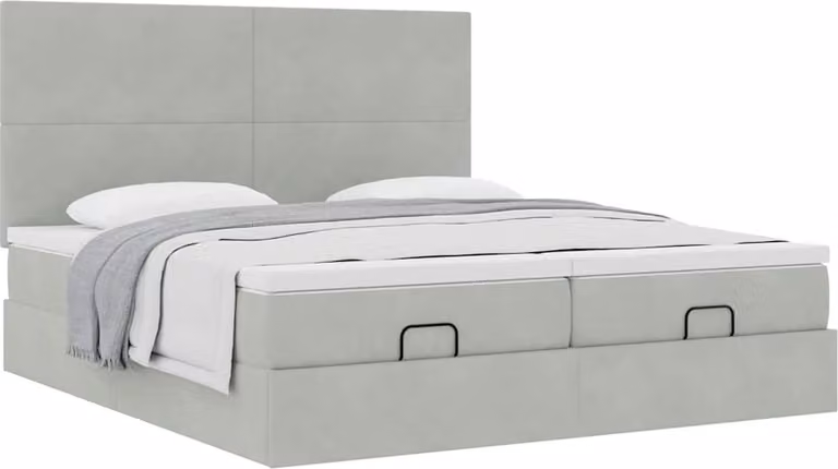 Struttura Letto Pouf con Materassi 200x200 cm Velluto