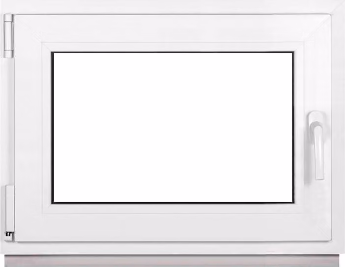 Finestre per cantina Framex Finestre in PVC bianche Larghezza x altezza 90 x 65 cm (900 x 650 mm) doppia (32 mm) rotazione/inclinazione DIN sinistra - Premium - Tutte le misure