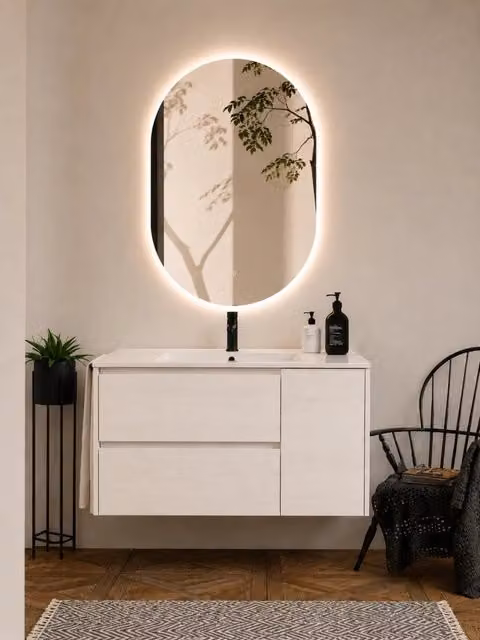 Mobile bagno con lavabo ORIGENBATH ITACA senza specchio 100x45 cm bianco nordico