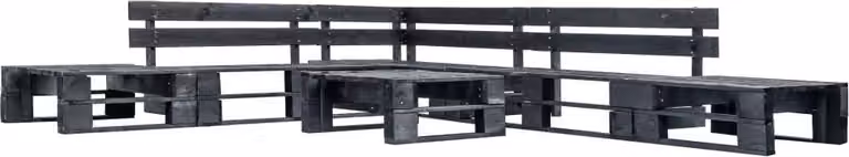 Maison Exclusive - Set divano da giardino a 6 pezzi in legno nero