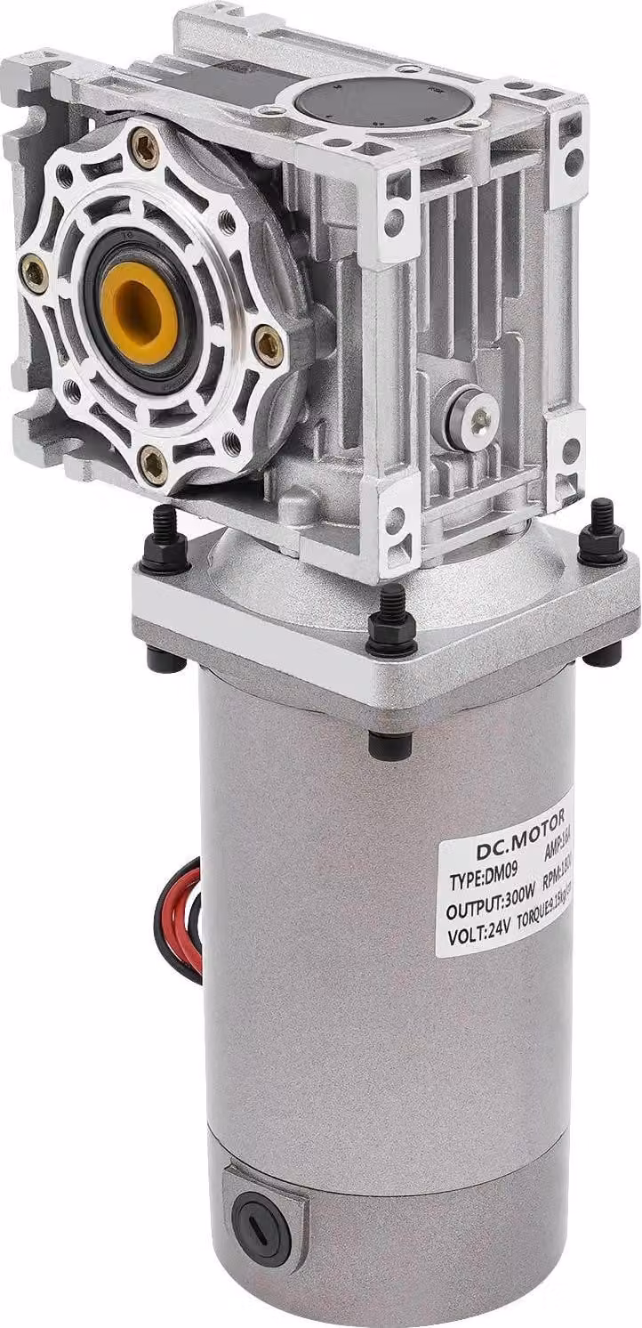Motore con riduttore a vite senza fine - NLRV - 300 W - 24 V CC - Autobloccante - Velocità regolabile - 1800 giri/min - Argento