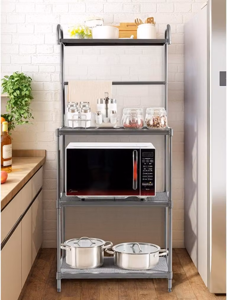 Mensola da cucina 4 ripiani regolabile porta microonde mensola per uso domestico mensola in piedi