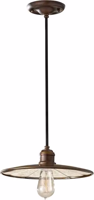 Lampada a sospensione Urban Renewal FEISS in metallo e vetro colore bronzo con attacco E27 – 1