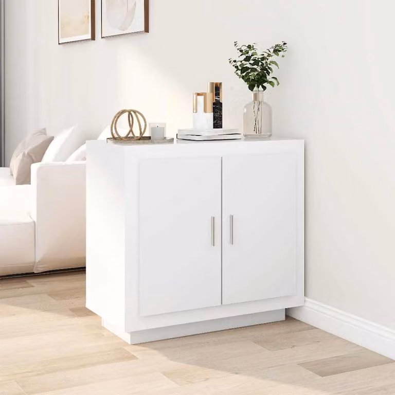 Credenza moderna vidaXL in legno bianco per soggiorno e sala da pranzo L: 80 cm, P: 40 cm, H: 75 cm