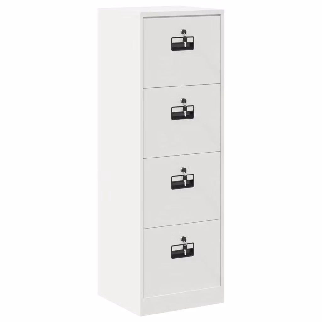Armadio per file vidaXL in metallo bianco con cassetto e serratura, L/P/H: 45,5 x 42 x 139 cm – 2