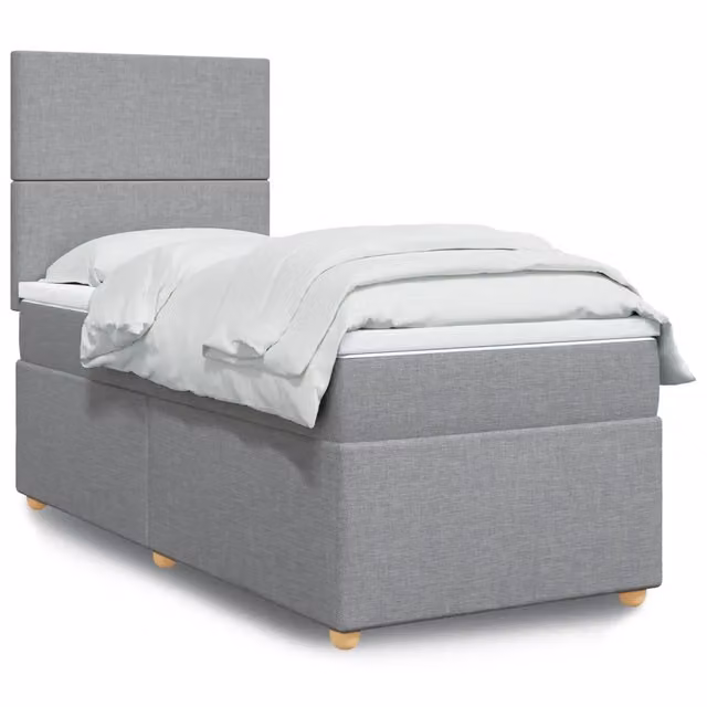 Giroletto a Molle con Materasso Grigio Chiaro 80x200 cm Tessuto 3293400