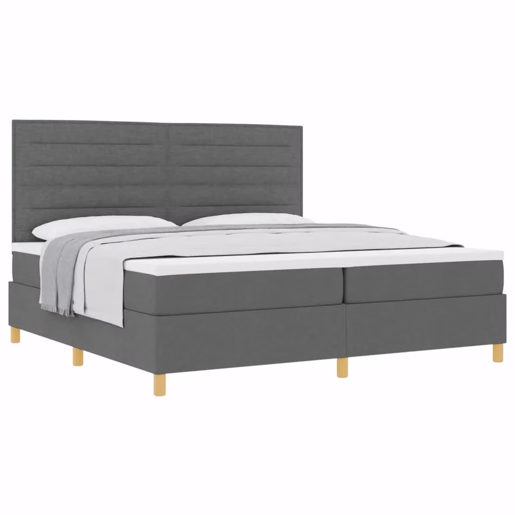 Letto a molle con materasso vidaXL in tessuto grigio, L/P/H: 200 x 200 x 28 cm – 2