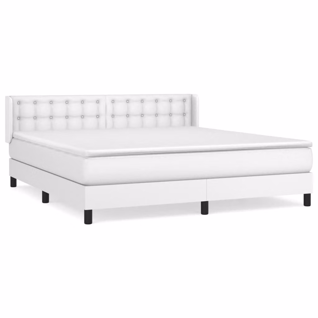 Giroletto a Molle con Materasso Bianco 160x200 cm in Pelle finta