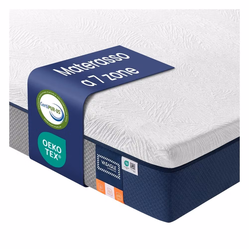 Materasso memory foam con gel rigidità, Bianco / 190L x 80I x 20H cm