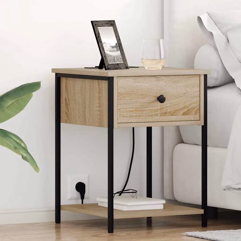 Set di 2 Armadi da Notte vidaXL in Rovere Sonoma Marrone L: 42 cm, P: 41 cm, H: 56 cm