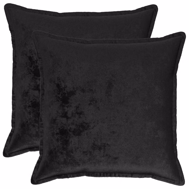 Set di 2 federe vidaXL HOUTEN nere in poliestere, L 65 cm x P 65 cm