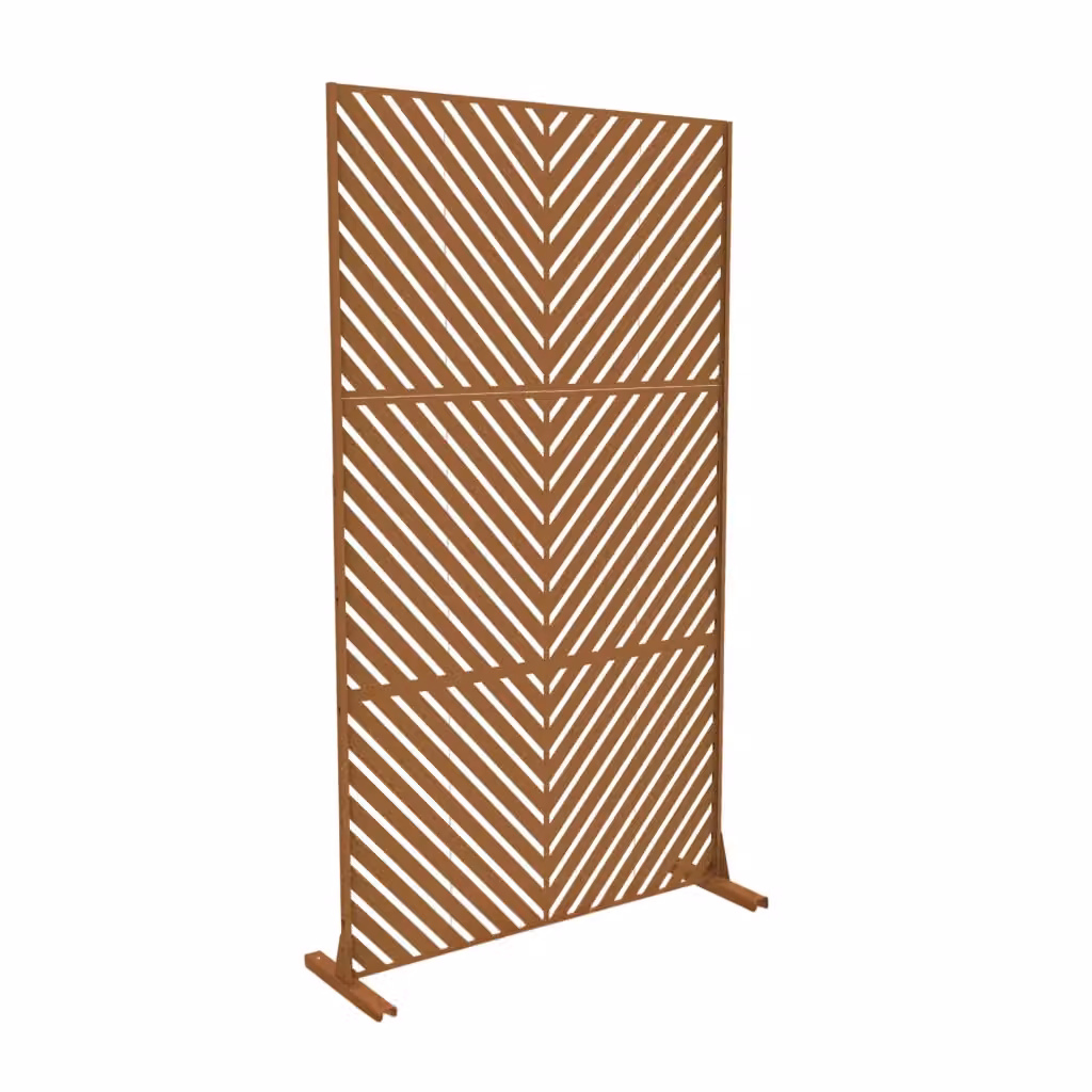 Pannello Divisorio Kekan CASA.PRO con Struttura Decorativa in Acciaio, Marrone, L: 90 cm, H: 180 cm, P: 40 cm – 2
