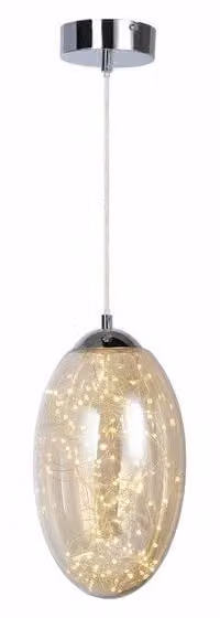 Lampada a sospensione LED Irma cromata 15W, bianco caldo, 1200 lm, vetro, dimensioni: 100x20x20 cm, IP20, Reality