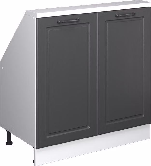 Mobile cucina sottotetto Vicco R-Line Antracite rustico 80 cm con 2 porte, Model 58080