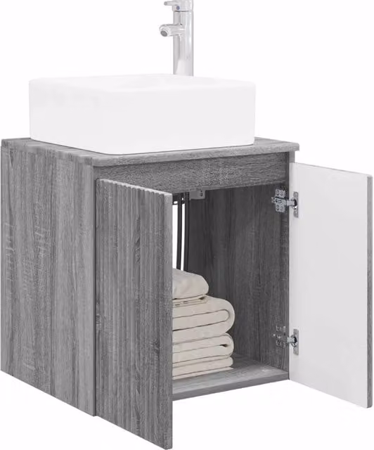 Mobile Lavabo | Armadio Lavabo da Parete Sonoma grigio 53 x 35 x 63 cm