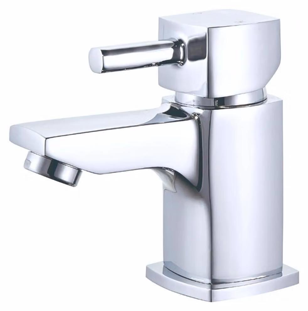 Miscelatore monocomando per lavabo, finitura cromata, corpo in ottone, cartuccia da 35 mm