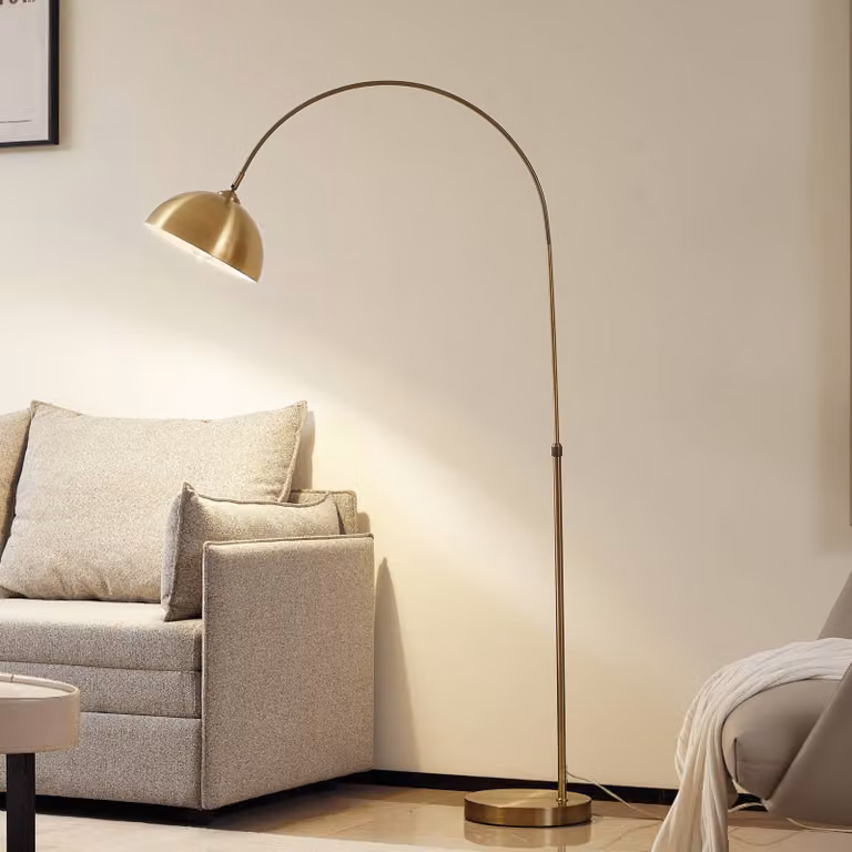 Lampada ad arco Lennart Lindby, Bronzo / Ottone antico, Soggiorno / Sala da pranzo, Metallo, Moderno, Lampada da terra