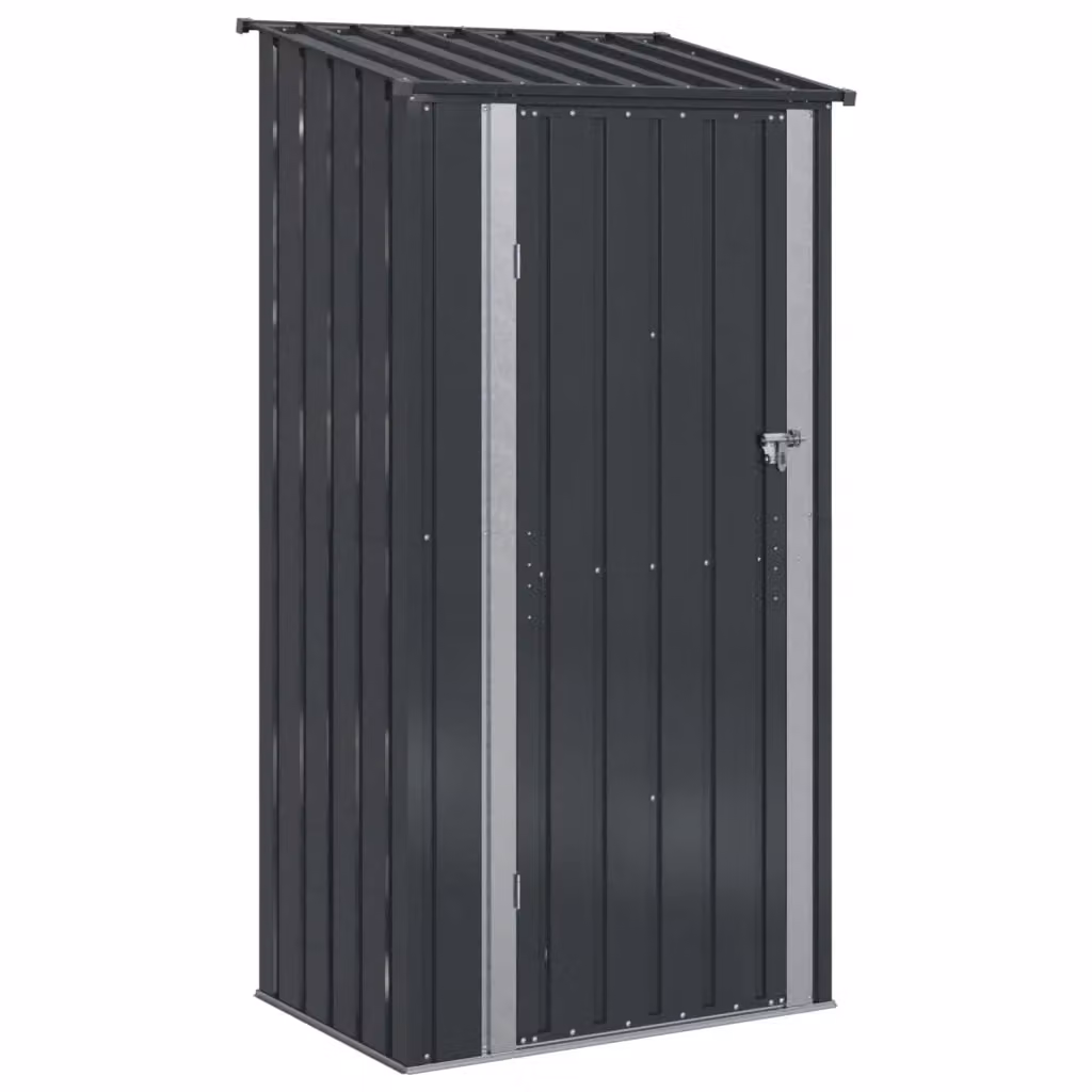 Casetta da giardino moderna vidaXL in metallo colore antracite L 103 cm x P 74 cm x H 200 cm – 2