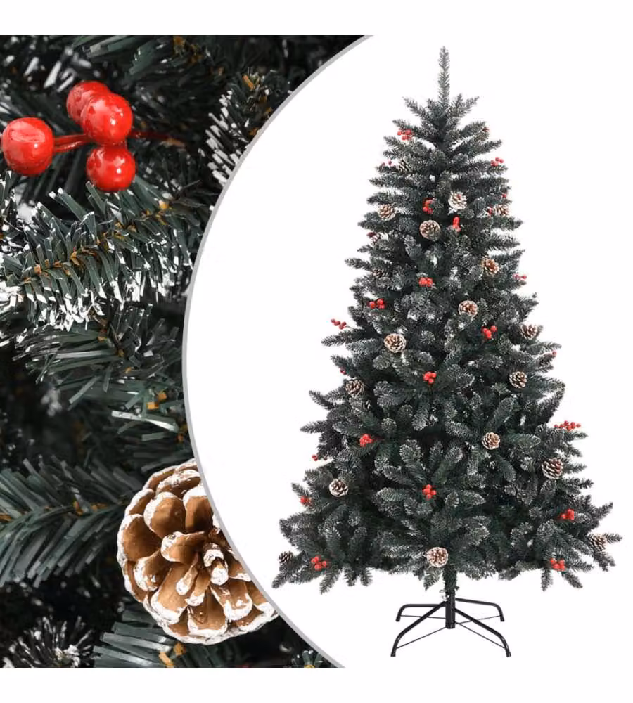 Albero di Natale Artificiale con Base Verde 120 cm PVC