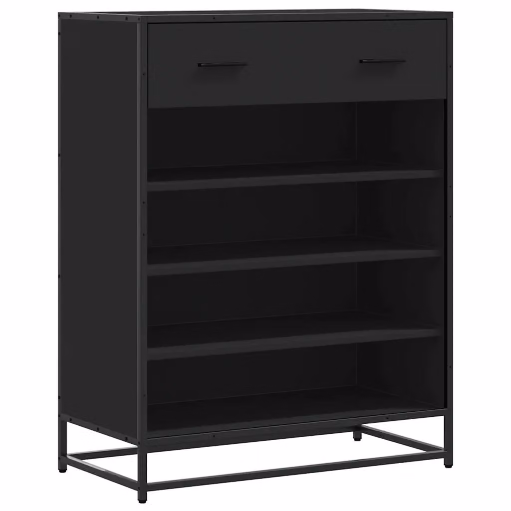 Scarpiera-Scaffale Design Mania Nera in Metallo e MDF L: 75 cm, P: 38 cm, H: 97,5 cm – 2
