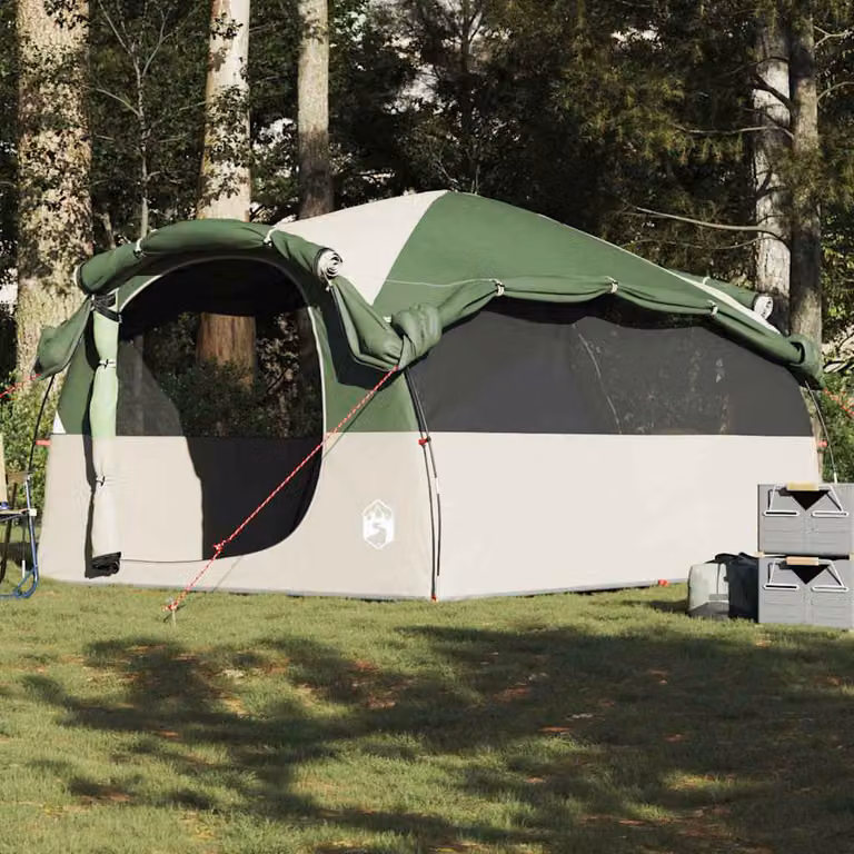 vidaXL Tenda Familiare a Tunnel per 6 Persone Verde in Poliestere Resistente all'acqua