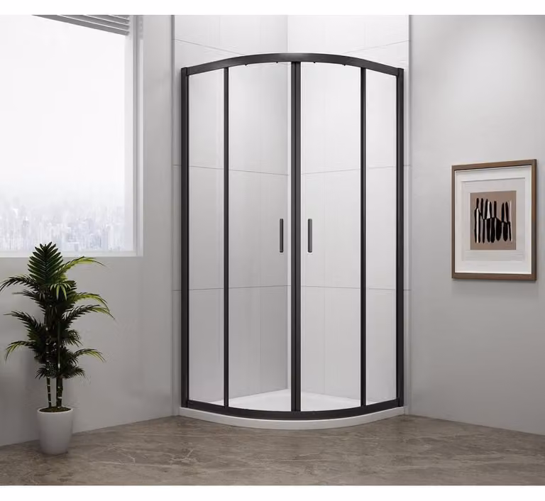 EASY BLACK cabina doccia quadrante 900x900mm, L/R, vetro trasparente