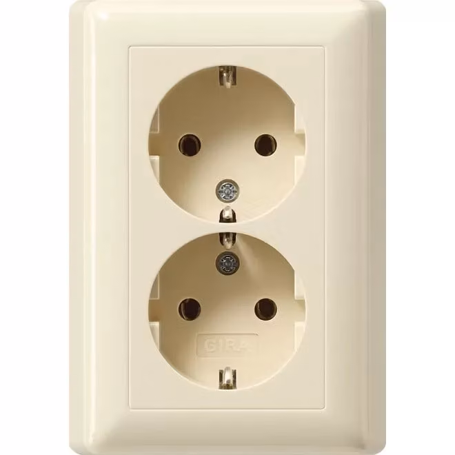 Gira 078201 Doppia presa SCHUKO compatta Standard 55 bianco crema