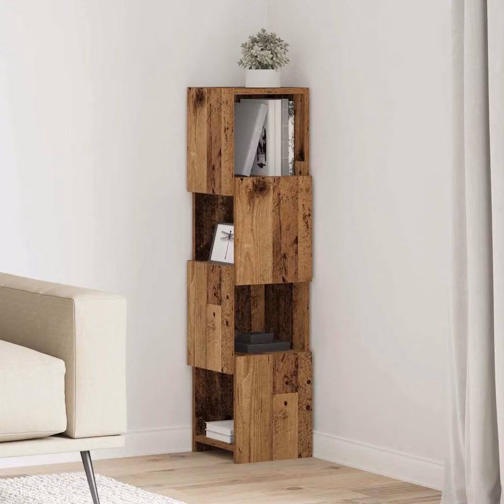 Mobile angolare vidaXL in legno ingegnerizzato marrone, L/P/H: 25,5 x 25 x 102 cm