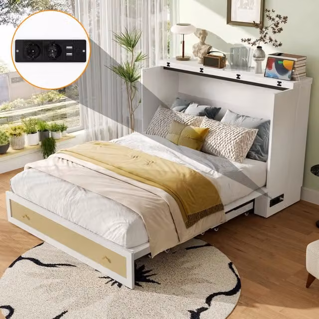 letto a scomparti mdf bianco 140 x 200 cm