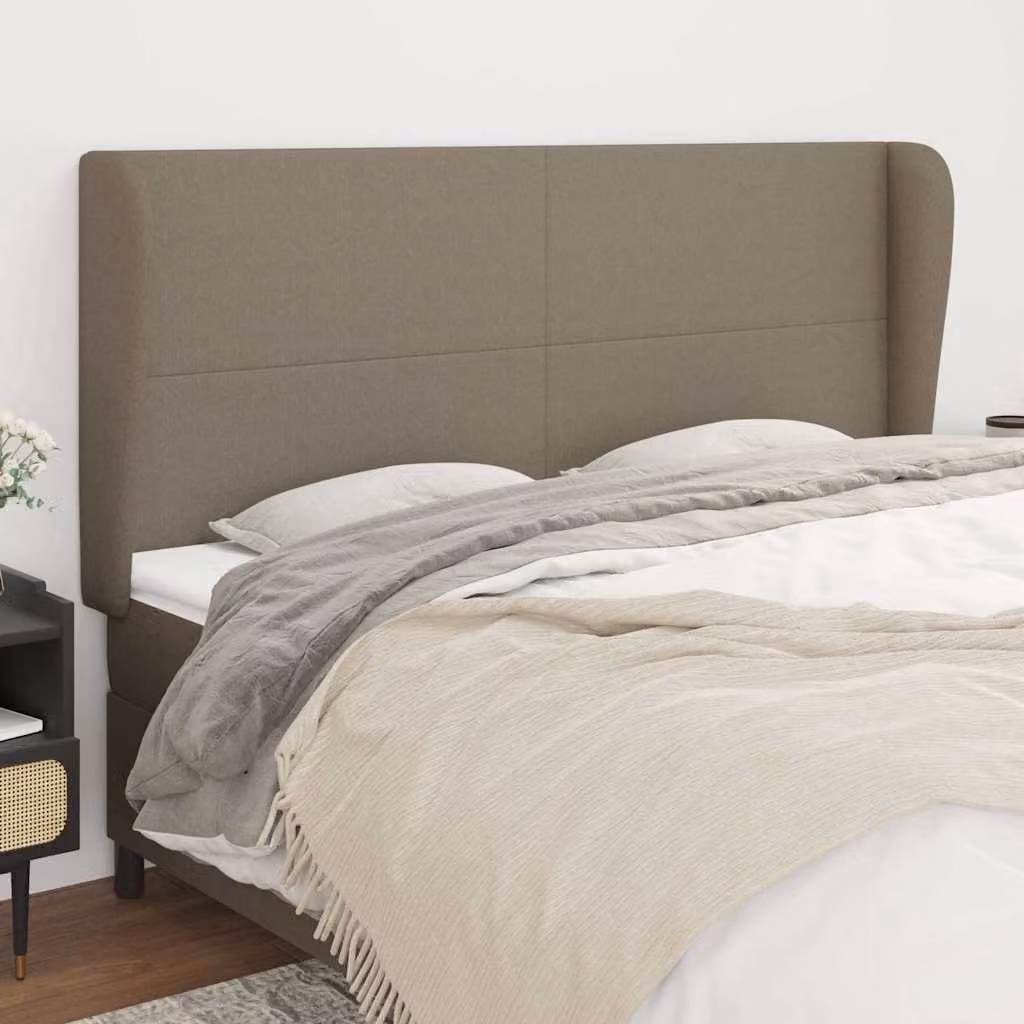 Testiera ad orecchio vidaXL in tessuto beige e grigio L: 163 cm, P: 23 cm, H: 118/128 cm