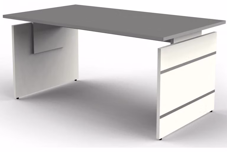 Scrivania Form 4, regolabile manualmente in altezza, grafite, dimensioni piano d'appoggio:160 x 80 cm