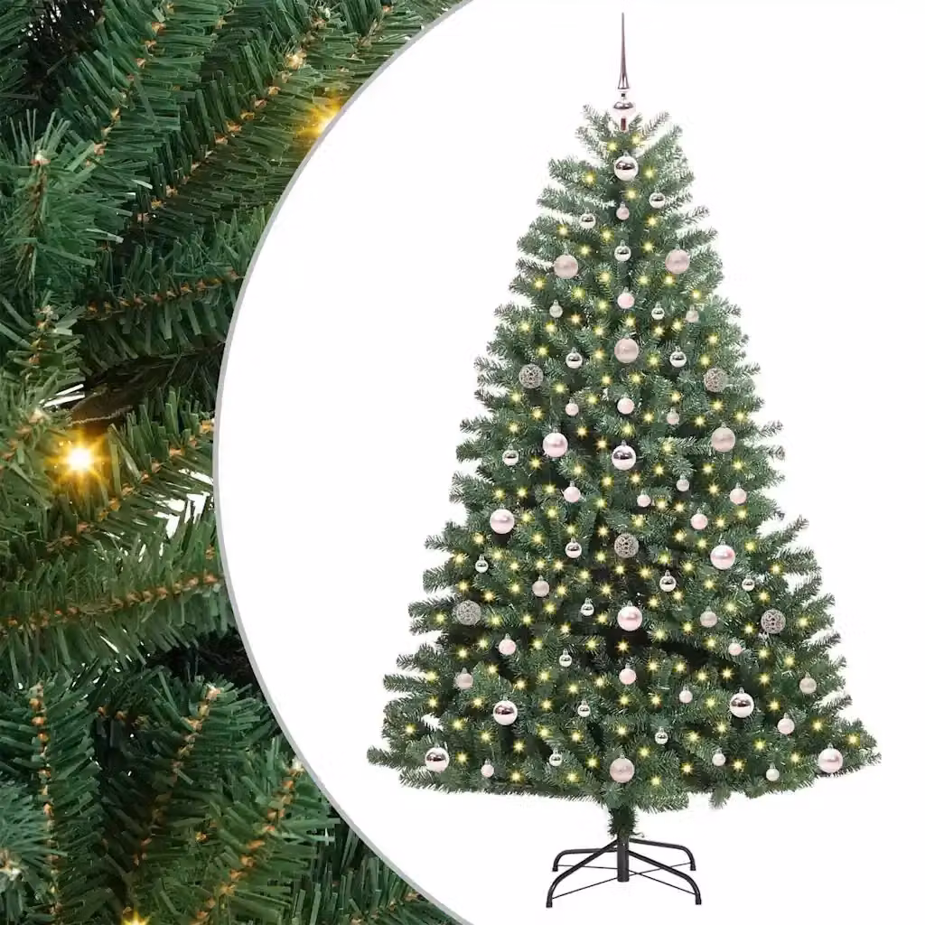 Albero di Natale artificiale verde con luci LED warm white vidaXL Altezza: 180 cm – 2