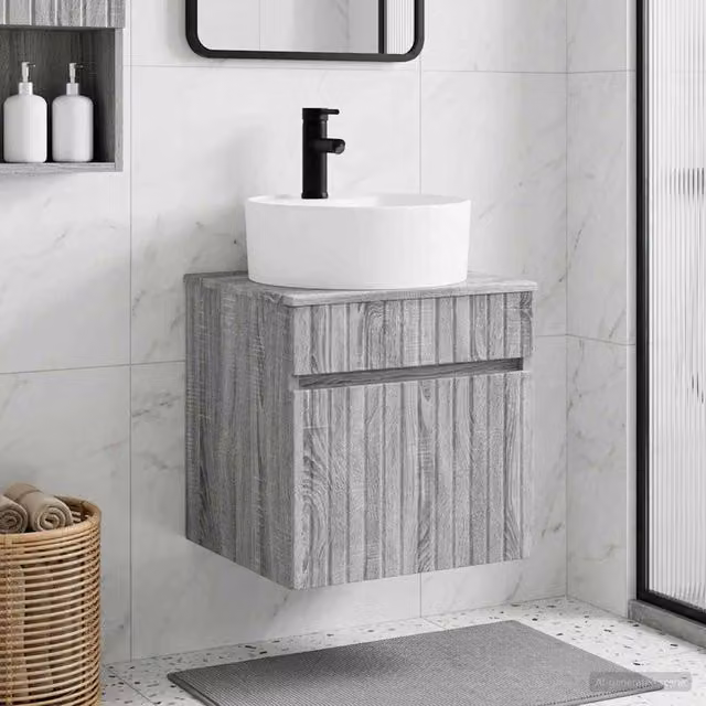 Mobile lavabo da parete Sonoma grigio 49 x 44,5 x 65 cm 890598