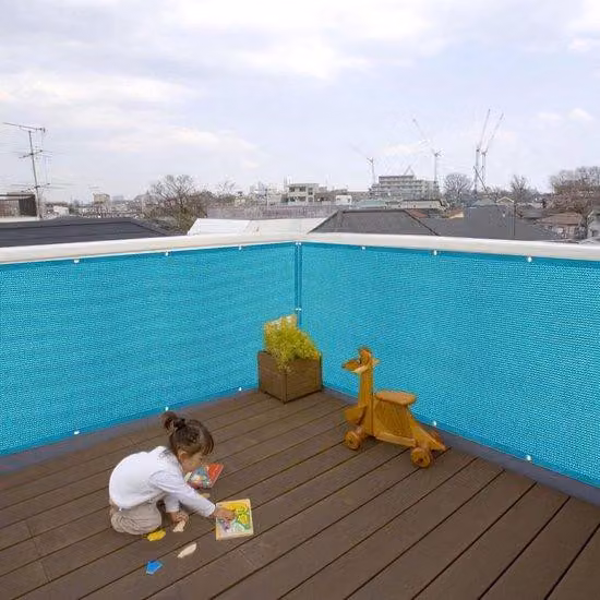 Ombrellone da terrazza - Paravento da balcone - Per esterni - Resistente ai raggi UV - 200x500 cm - Azzurro