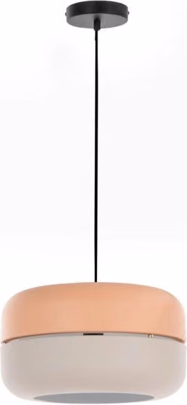 Lampada a Sospensione 35x35xH150 cm in Metallo Idra Rosa e Grigio
