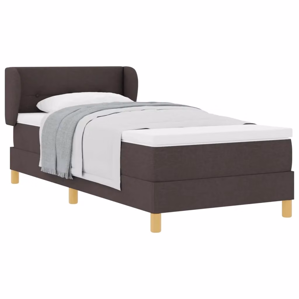 Letto a molle con testiera vidaXL in tessuto marrone con molle a tasche L/P/H: 200 x 90 x 93 cm – 2