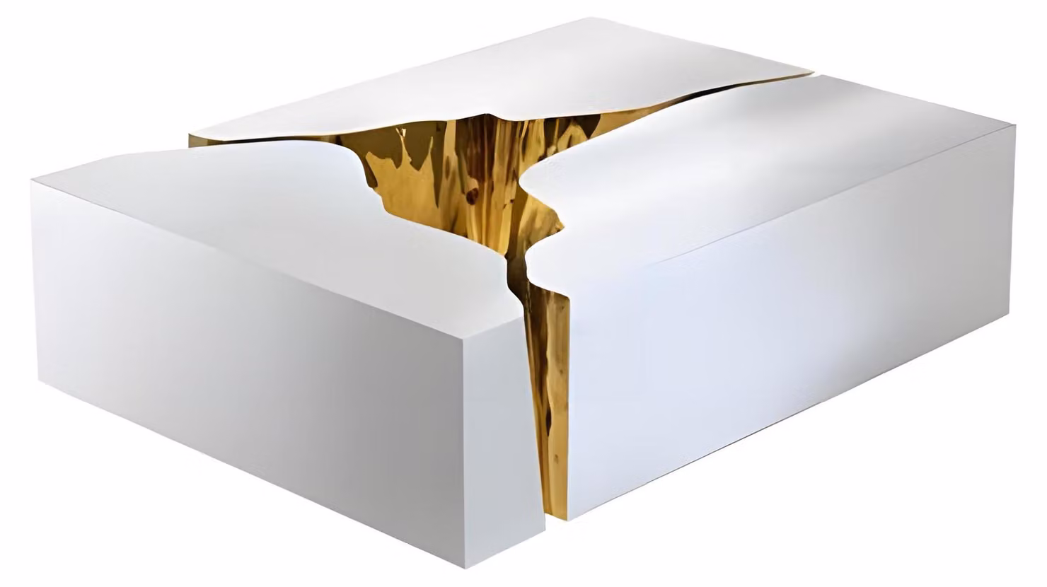 Tavolino bianco esclusivo, tavolino da divano di design, elegante tavolino da caffè
