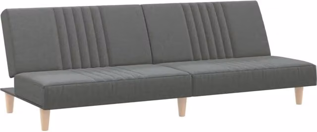 Divano letto click clack moderno in tessuto grigio con poggiatesta regolabile L: 200 cm, P: 89 cm, H: 70 cm – 1