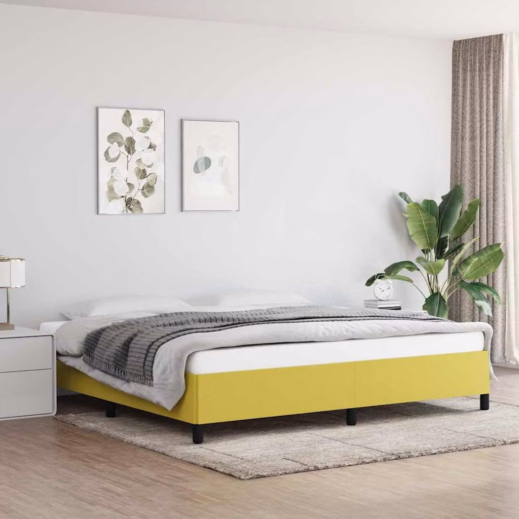Giroletto vidaXL senza materasso in tessuto verde e giallo L/P: 200 x 200 cm