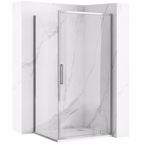 Rea - Cabina Doccia Angolare Rapid Slide, Cromo 120X100, D'Angolo Senza Piatto Doccia, Vetro Di Sicurezza Temperato Trasparente 6mm, Inclinabile, 120 X 100 X 195 cm