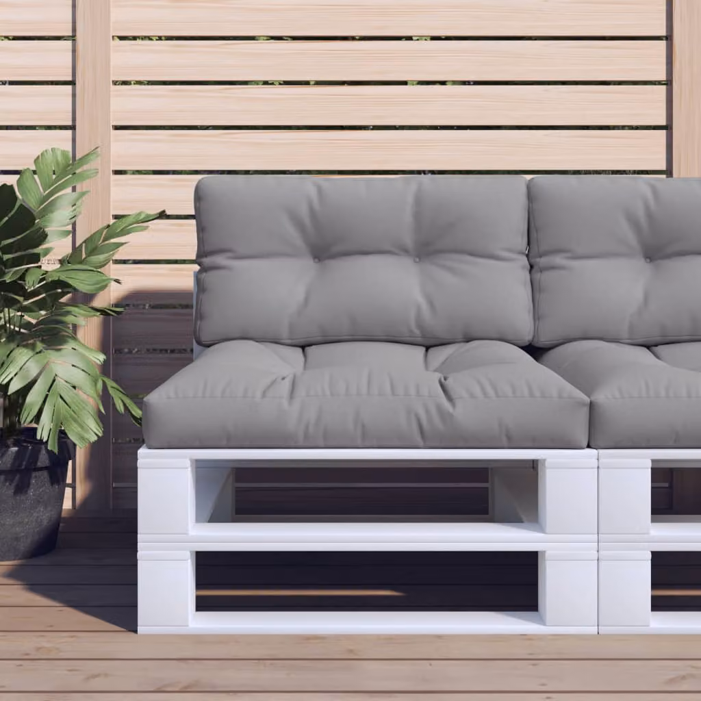 Cuscino per Pallet vidaXL Grigio in Tessuto Idrorepellente e Resistente ai Raggi UV L: 80 cm, P: 40 cm, H: 12 cm